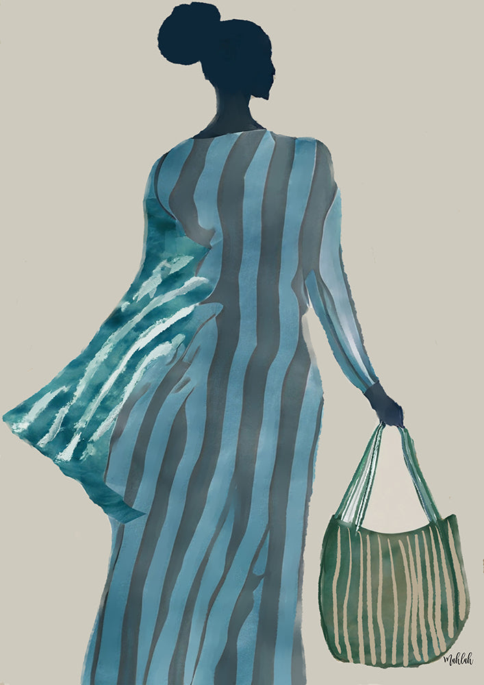 Girl With A Bag Green